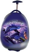 Новинка! Детский чемодан Эгги на светящихся LED колесах Ocean Fantasy - Оушен Фэнтези Дельфины, размер 16